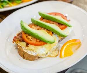 egg, tomato and avocado on toast