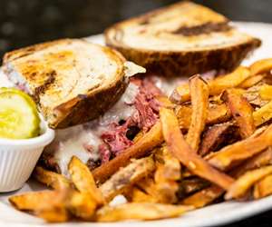 reuben sandwich with french fries